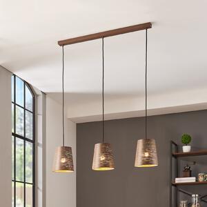 EGLO Lampă suspendată Segezia, moca/culoare aurie, lungime 88 cm, 3 becuri., reglabil, Maro / Rugină, Camera de zi / sufragerie, Metal