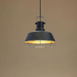 ROYALTECH Lampă suspendată Mason, negru, Ø 41 cm, metal, E27, reglabil, Negru, Camera de zi / sufragerie, Metal, Vintage
