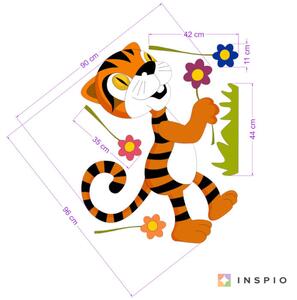 Autocolant pentru perete - Flori și tigru