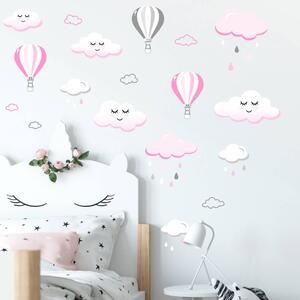 Autocolant pentru perete - Nori roz care dorm