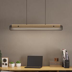 EGLO connect Lampă suspendată LED Kokomo-Z, negru, lemn, oțel, reglabil, Negru, Camera de zi / sufragerie, Lemn, Modern