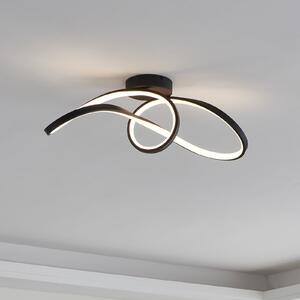 EGLO connect plafonieră LED Calarossa-Z, negru, aluminiu, reglabil, Negru, Camera de zi / sufragerie, Aluminiu, Modern