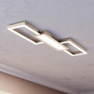 EGLO Plafonieră LED Monirote, nichel mat, lungime 78 cm, aluminiu, CCT, reglabil, Gri, Camera de zi / sufragerie, Aluminiu, Modern