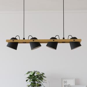 EGLO connect plafonieră LED Hornwood-Z, 4 becuri, negru, reglabil, Negru, Camera de zi / sufragerie, Lemn, Modern