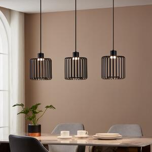 EGLO connect Lampă suspendată LED Ginestrone-Z, 3 becuri, negru, reglabil, Negru, Camera de zi / sufragerie, Metal, Modern