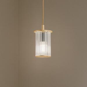 Argon Lampa suspendată pentru exterior Nora, auriu/transparent, IP44, sticlă, reglabil, Auriu / Alamă, Sticlă