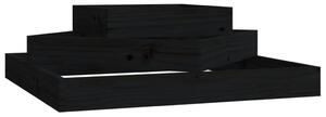 Jardinieră, negru, 83x83x27 cm, lemn masiv de pin