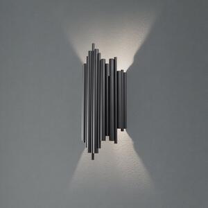 Opviq Aplică de perete Reis, negru, metal, înălțime 50 cm, reglabil, Negru, Camera de zi / sufragerie, Metal
