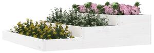 Jardinieră, alb, 107x107x27 cm, lemn masiv de pin