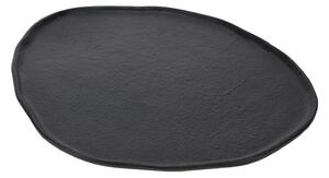 Platou decorativ negru, aluminiu, 31x26 cm