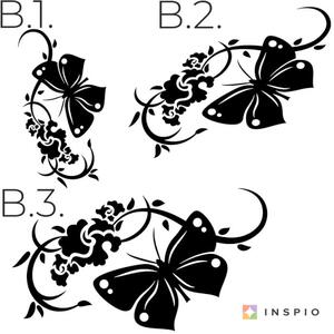 Autocolante pe perete - Ornament și fluture