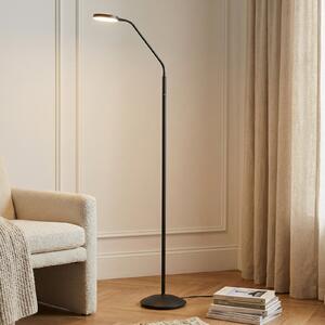 Lindby Lampadar LED cu baterie Elvyn, negru, reglabil, reglabil, Negru, Camera de zi / sufragerie, Metal, Modern