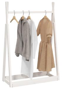 Suport pentru haine, alb, 100x45x150 cm, lemn masiv de pin