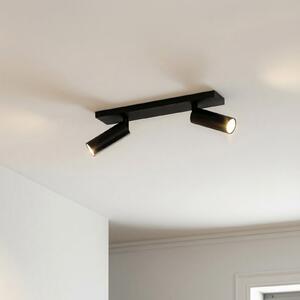 Arcchio Spot de tavan Brinja Slim, negru, 2 becuri GU10 MR11, reglabil, Negru, Hol, Aluminiu, Modern