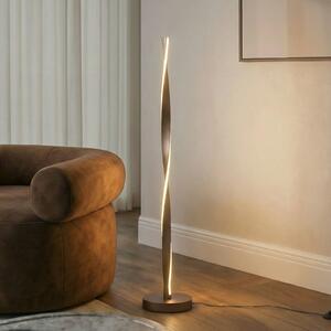 Lindby Lampadar LED Jaren, negru/maro, 114 cm, CCT, Maro / Rugină, Camera de zi / sufragerie, Metal, Modern