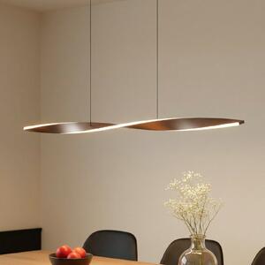 Lindby lampă suspendată LED Jaren, negru/maro, 100 cm, CCT, Maro / Rugină, Camera de zi / sufragerie, Metal, Modern