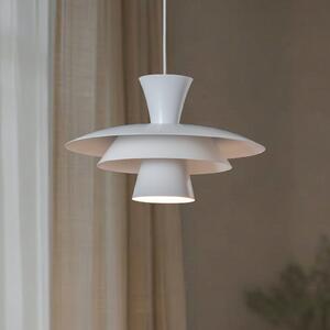 Luminex Lampă suspendată Plato, alb, metal, Ø 38 cm, E27, reglabil, Alb, Camera de zi / sufragerie, Metal, Modern