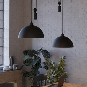 EGLO Lampă suspendată Winkworth, negru, lungime 118 cm, metal, 2 becuri., reglabil, Negru, Camera de zi / sufragerie, Metal