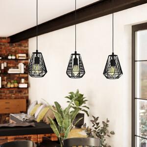 EGLO Lampă suspendată Stype, negru, lungime 96 cm, oțel, 3 becuri., reglabil, Negru, Camera de zi / sufragerie, Metal