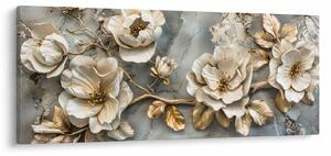 Tablou - Marmură de fundal cu flori (120x50 cm)