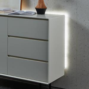 EGLO Lampă suspendată Oilella, negru-gri, lungime 95 cm, sticlă, 3 becuri., reglabil, Negru, Camera de zi / sufragerie, Sticlă