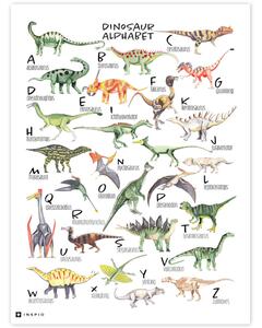 Pictură de perete pentru copii - Alfabet dinozauri