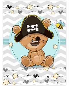 Imagine a unui ursuleț de pluș pirat într-o cameră pentru copii