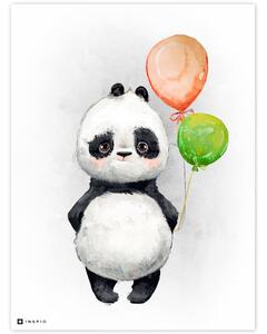 Panda cu baloane în camera copiilor