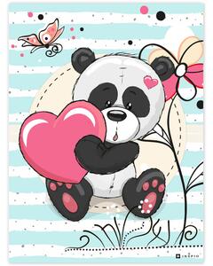 Imagine cu panda cu inimă peste pătuț