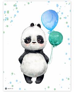 Imagine - panda cu baloane în camera pentru copii
