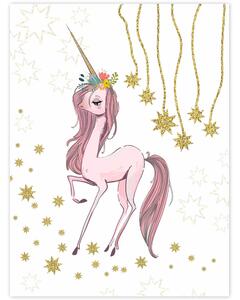 Tablou pentru fete - unicorn cu stele