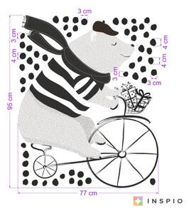 Autocolant pentru camera copiilor - Urs pe bicicletă