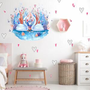 Autocolante pentru perete - Inimi albe și roz