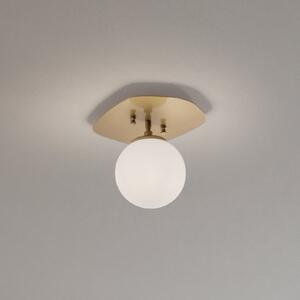 Opviq Plachetă Well, auriu, sticlă, Ø 20 cm, E14, reglabil, Auriu / Alamă, Camera de zi / sufragerie, Sticlă