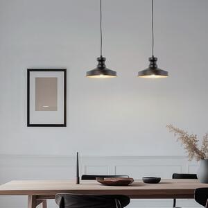 Opviq Lampă suspendată Berceste, negru, metal, Ø 22 cm, E27, reglabil, Negru, Camera de zi / sufragerie, Metal, Modern