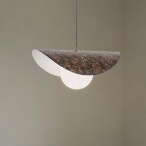 Opviq Lampă suspendată Vatoz, 1 bec, negru, Ø 40 cm, metal/sticlă, reglabil, Negru, Camera de zi / sufragerie, Metal