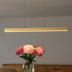 FISCHER & HONSEL Lampă suspendată LED Vayana, lungime 190 cm, culoare nisip, metal, CCT, reglabil, Bej, Camera de zi / sufragerie, Metal, Modern