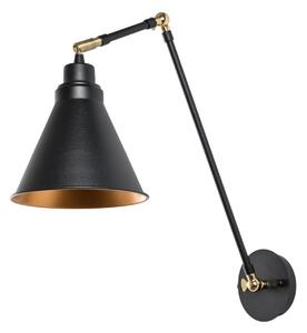 Opviq Aplică Berceste 7956, negru/auriu, înălțime 56 cm, reglabil, Negru, Camera de zi / sufragerie, Metal