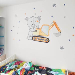 Autocolante pentru pereții din camera copiilor - Ursuleț și stele