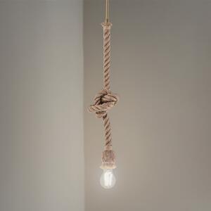 Opviq Lampă suspendată AYD, bej, cablu, înălțime 70 cm, E27, realizată manual, reglabil, Bej, Camera de zi / sufragerie, Țesătură / Textil, Maritimă