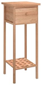Masă laterală cu sertar, 25x25x60 cm, lemn masiv de nuc