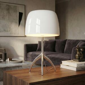 Foscarini Lumiere grande aluminiu/alb, dimabil, reglabil, Alb, Camera de zi / sufragerie, Sticlă, Design