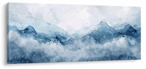 Tablou - Nori și valuri, acuarelă (120x50 cm)