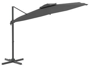 Umbrelă dublă în consolă, antracit, 300x300 cm