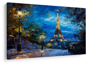 Tablou - Pictură în ulei a Turnului Eiffel (90x60 cm)