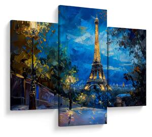 Tablou - Pictură în ulei a Turnului Eiffel (90x60 cm)