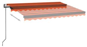 Copertină automată senzor vânt&LED, portocaliu/maro, 300x250 cm