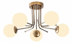 Lustra 5 Becuri Daisy - 146-AV2, Soclu E27, Max. 40W, Culoare Auriu / Alb