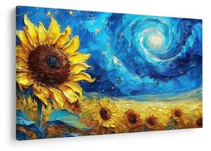 Tablou - Pictura floarea-soarelui (90x60 cm)
