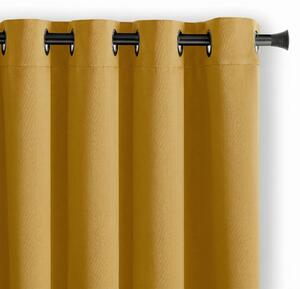 Draperie Blackout cu inele Galben Muștar 140x244 cm – Opacitate 90%